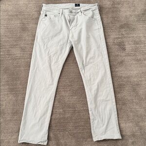 AG Adriano Goldschmied Men's Light Gray Straight Jeans